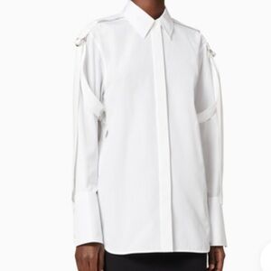 HELMUT LANG White Cotton Button Down Shirt with Straps - Women’s Size XS - NEW